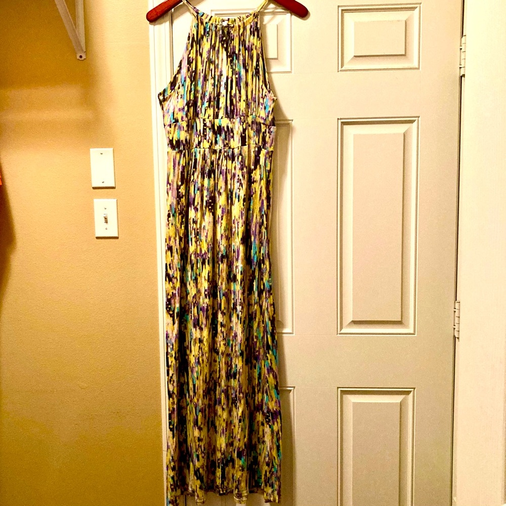 Chartreuse Multicolored Maxi Dress